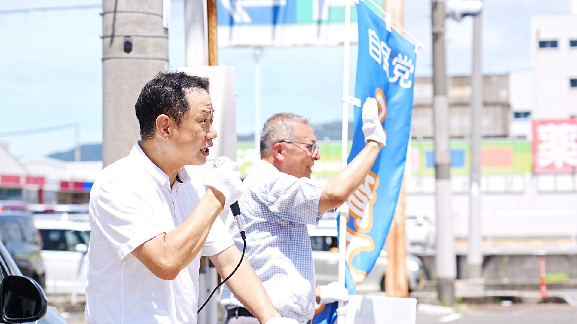 故郷御坊市各所にて街頭演説と辻立ち0