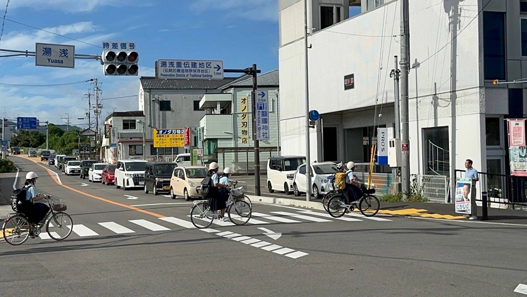 湯浅町で辻立ちを実施1